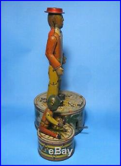 Rare 1940's Black Americana Man/Boy Candombe Jigger Dancing Duet Wind-Up Tin Toy