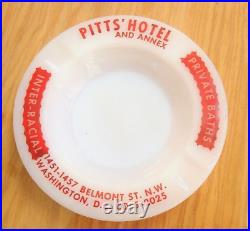 Rare 1960's Original Pitts Hotel & Annex Ashtray Washington DC Black Americana