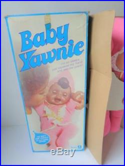 Rare 1974 Kenner BABY YAWNIE Black African American Doll in Box MIB Brown Skin