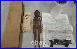 Rare 1990's Fred T. Laughon SIGNED/ENGRAVED Black Americana 11 Wooden Doll