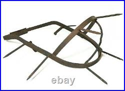 Rare 19th C American Antique Hand Forged Iron Spiked Weaning Cow Calf Head Guard