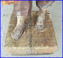 Rare 19th Century Cast Iron African-American Lawn Boy Hitching Post JW Fiske NY