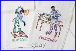 Rare Americana 1930s/40s Black History linen tea towels, set of 4