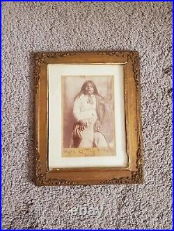 Rare Antique 19th C. Native American Indian CDV Photo Wife of the Apache Kid