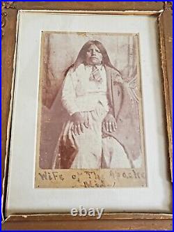 Rare Antique 19th C. Native American Indian CDV Photo Wife of the Apache Kid