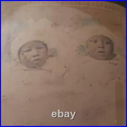 Rare Antique African American Baby Photo Bubble Dome Glass Frame Convex Picture