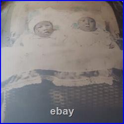 Rare Antique African American Baby Photo Bubble Dome Glass Frame Convex Picture