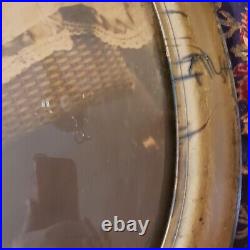 Rare Antique African American Baby Photo Bubble Dome Glass Frame Convex Picture