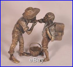 Rare Antique Bergman Vienna Bronze 2 Black Boys Smoking Geschutzt 4219