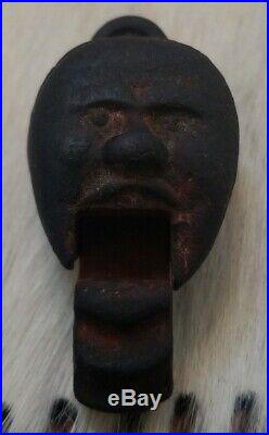 Rare Antique Black Americana Mechanical Toy Cast Iron Cap Popper Head