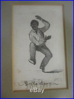 Rare Antique Black Americana Original Drawings Wilsons Minstrels Plantation Jig