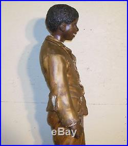 Rare Antique Life-size Terra Cotta Beggar Boy Black Americana History San Fran
