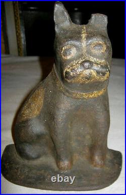 Rare Antique USA Taylor Cook Boston Terrier Cast Iron Hubley Dog Statue Doorstop