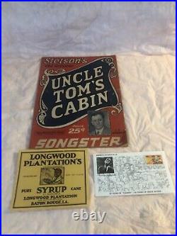 Rare Antique old black Americana lot Uncle Toms cabin label first day cover etc
