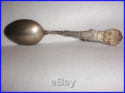Rare Antique sterling silver Black Americana enamel spoon New Orleans sugar cane