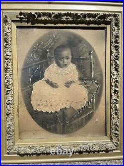 Rare BLACK Mother & BABY AFRICAN AMERICAN ANTIQUE PHOTO Civil War Era Portrait