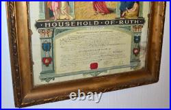 Rare BLACK ODDFELLOWS 1920 in Antique FRAME 24 x 19, Household of Ruth