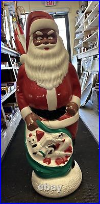 Rare Black Americana African American Santa Mold Blown Christmas Decoration