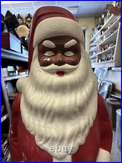 Rare Black Americana African American Santa Mold Blown Christmas Decoration