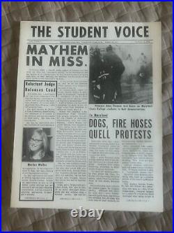 Rare! Black Americana Civil Rights SNCC Newsletter The Student Voice March 1964