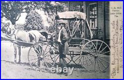 Rare Black Americana Postcard Of Uncle Goober Black Mail Carrier Lk Helen Fl Fla