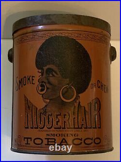 Rare Black Americana /pre- Biggerhair Tobacco Tin