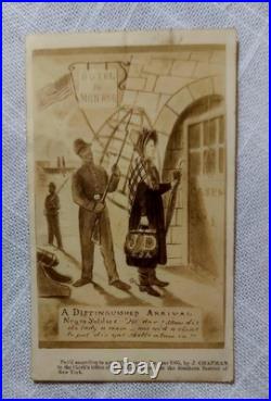 Rare Civil War cdv photo African-American Black Soldier arresting Jeff Davis