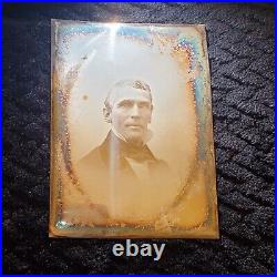 Rare Daguerreotype Photograph Ghostly Gentleman Image in Union Made Case 1850's