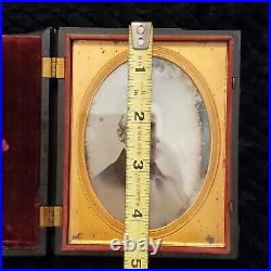 Rare Daguerreotype Photograph Ghostly Gentleman Image in Union Made Case 1850's