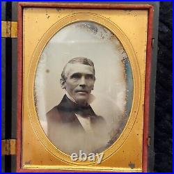 Rare Daguerreotype Photograph Ghostly Gentleman Image in Union Made Case 1850's