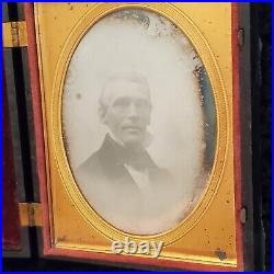 Rare Daguerreotype Photograph Ghostly Gentleman Image in Union Made Case 1850's