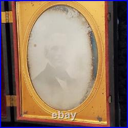 Rare Daguerreotype Photograph Ghostly Gentleman Image in Union Made Case 1850's