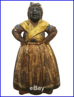 Rare Early 20th C Vint Aunt Jemima Black Americana Cast Iron Doorstop Orig Paint