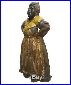 Rare Early 20th C Vint Aunt Jemima Black Americana Cast Iron Doorstop Orig Paint