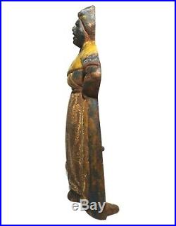 Rare Early 20th C Vint Aunt Jemima Black Americana Cast Iron Doorstop Orig Paint