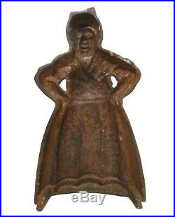 Rare Early 20th C Vint Aunt Jemima Black Americana Cast Iron Doorstop Orig Paint