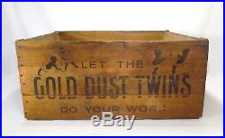 Rare Early Black Americana Gold Dust Twins Washing Powder Soap Wood Box Crate