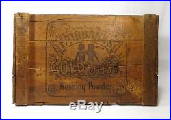 Rare Early Black Americana Gold Dust Twins Washing Powder Soap Wood Box Crate