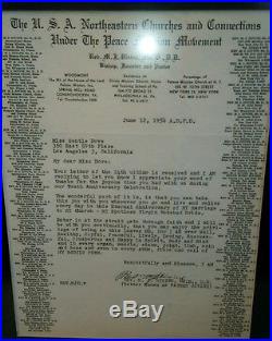 Rare Father Divine (1882-1965) Signed Typed letter framed withoriginal Photograph