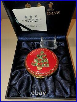 Rare Halcyon Days Music Box Red We Wish You A Merry Christmas