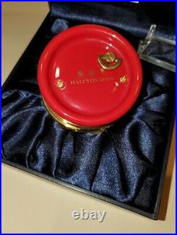 Rare Halcyon Days Music Box Red We Wish You A Merry Christmas