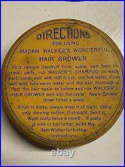 Rare MADAM C. J. WALKER WONDERFUL HAIR GROWER tinBlack Americana
