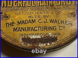 Rare MADAM C. J. WALKER WONDERFUL HAIR GROWER tinBlack Americana