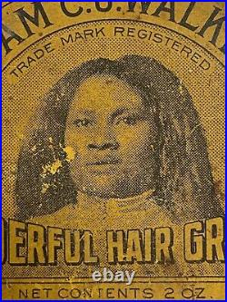 Rare MADAM C. J. WALKER WONDERFUL HAIR GROWER tinBlack Americana