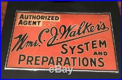 Rare Madam Cj Walker Vintage Advertising Black Americana Cardstock Sign