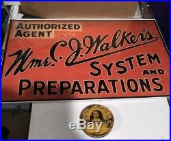 Rare Madam Cj Walker Vintage Advertising Black Americana Cardstock Sign