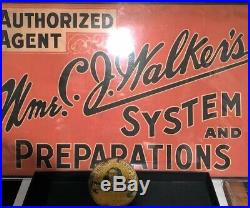Rare Madam Cj Walker Vintage Advertising Black Americana Cardstock Sign