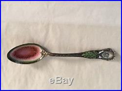Rare Mint 1910 Black Americana Sterling Silver enamel Watermelon Spoon