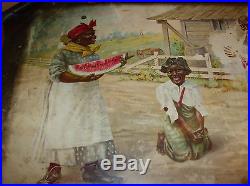 Rare Original 1905 PAUL JONES WHISKEY Sign, Black Americana Advertising Litho