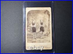 Rare PT BARNUM CDV WAINO and PLUTANOR The Wild Men of Borneo Sideshow Ephemera
